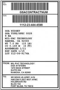 GSA (FED-123H) Exterior Container Label